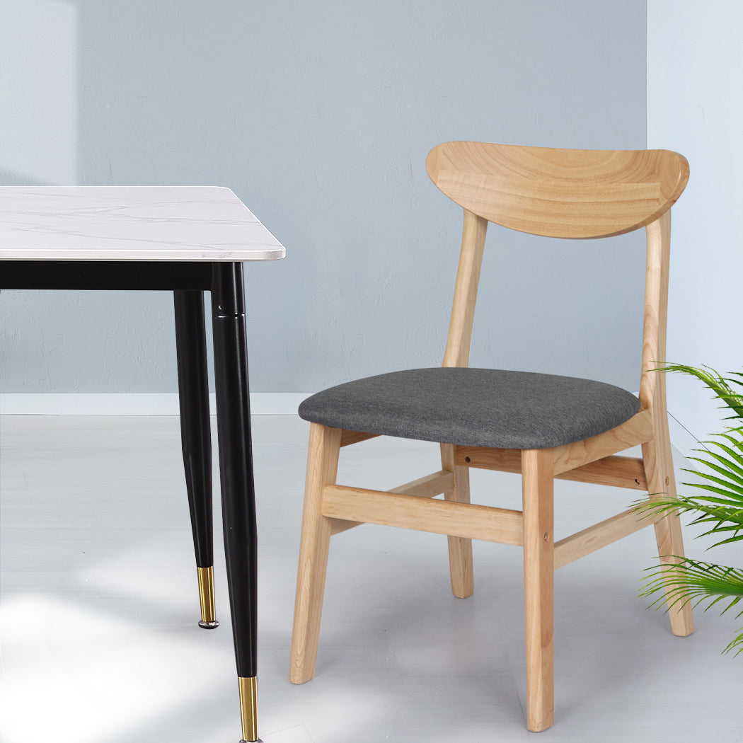 Levede 2xDining Chairs Kitchen Chair Nature Clear 2Pack-1910113288486785030
