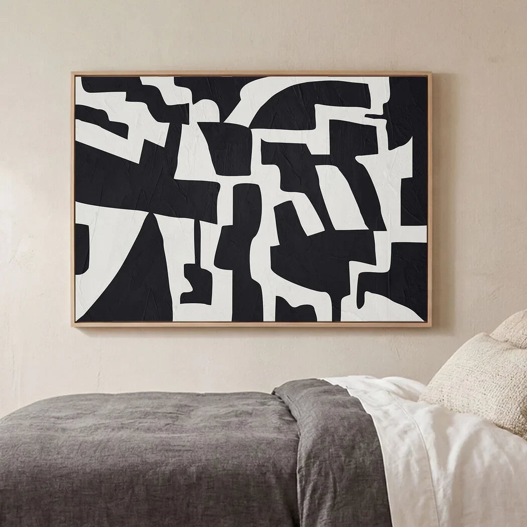 Yezi Modern Wall Art Canvas Abstract 80×120cm Framed Artwork Home Office Decor-2050059007950983174