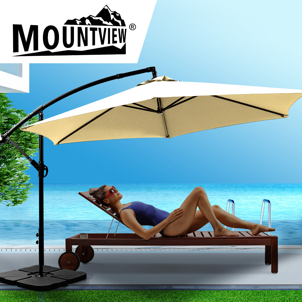 Mountview 3M Outdoor Umbrella Cantilever Grey-1864184442038390790
