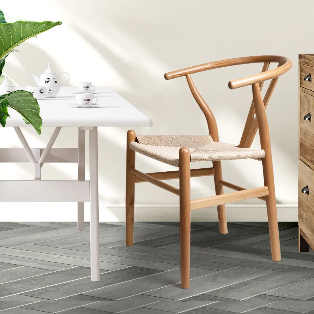 Levede 2x Dining Chairs Wooden Hans Clear-2018816938096070662