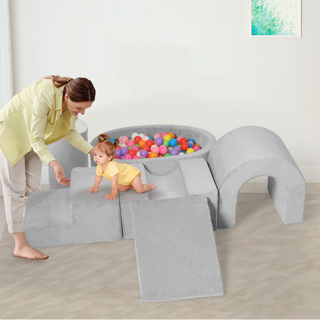 Bopeep Kids Foam Blocks Play Set Pit Climb Crawl Slide Soft Toddlers Toys Indoor-1910112239491354631