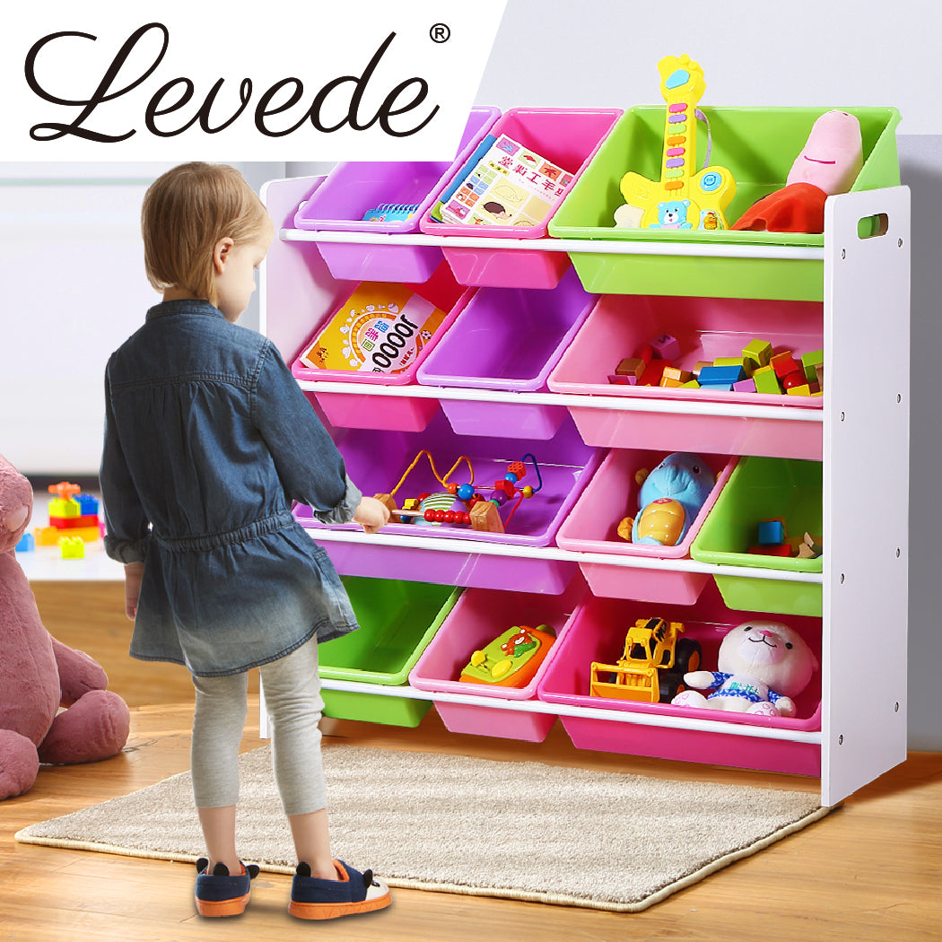 Levede 12Bins Kids Toy Box Bookshelf-1917016718253887490