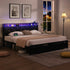 Levede Double Metal Bed Frame LED Lights 2 Drawers