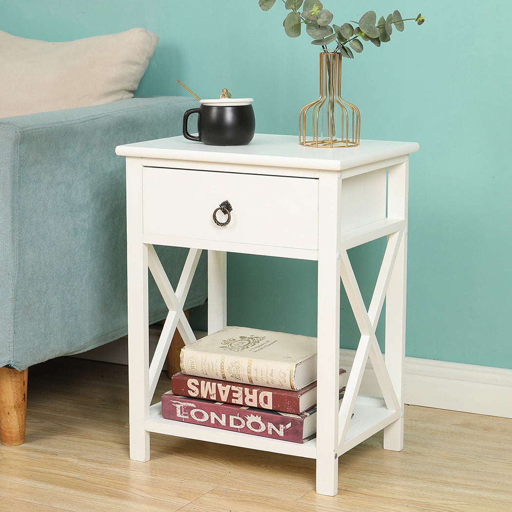 Levede 1x Bedside Tables Drawers Side-1864183518549118982