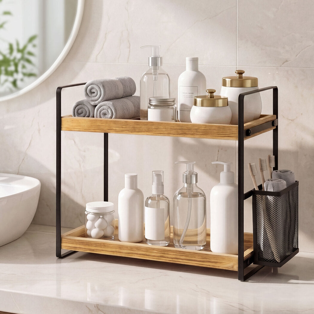 Levede 2 Tier Countertop Organiser Classic Storage Rack Shelf Bathroom Kitchen-2072893555088691206