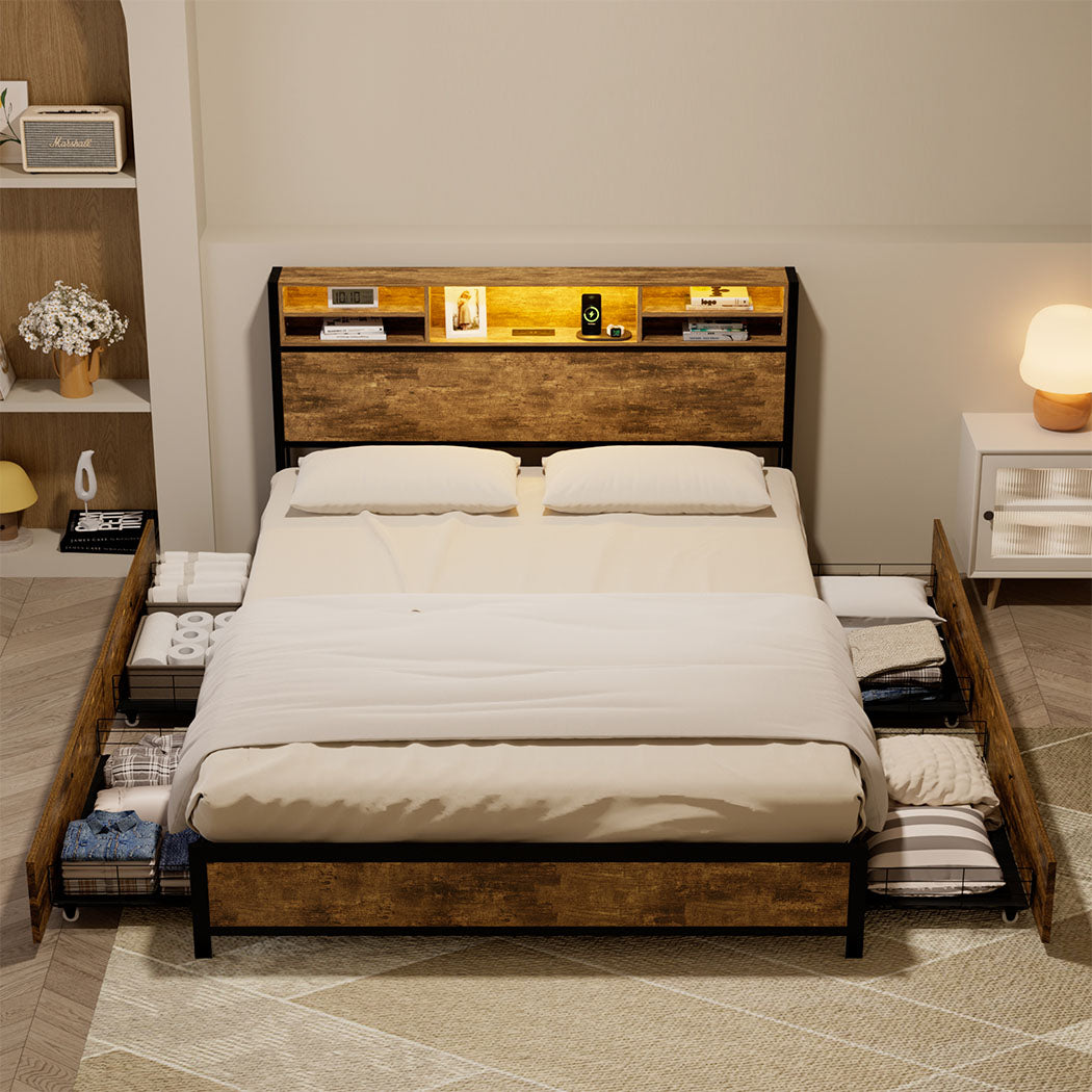 Levede bed frame queen-1894516757536837638