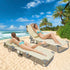 Levede Foldable Beach Lounge Chairs with Face Hole Khaki-1910112249029201926