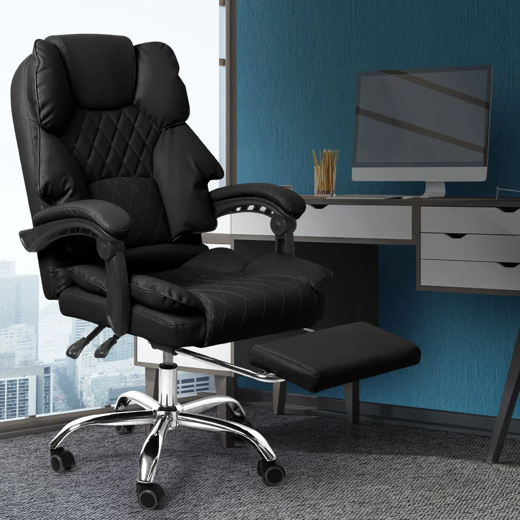 Levede Gaming Chair Office Computer Black Footrest-2018816911806173190