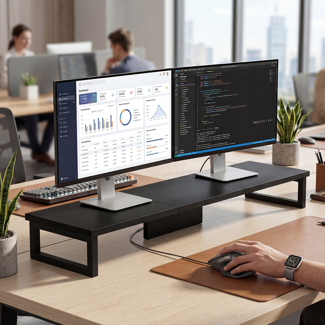 Levede Monitor Stand Dual Screen Riser Computer Monitor Stand Desk Organiser-2072893559429795846