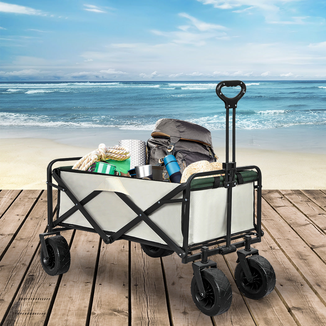 Lambu Garden Camping Trolley Outdoor Beige-1942353762999996422