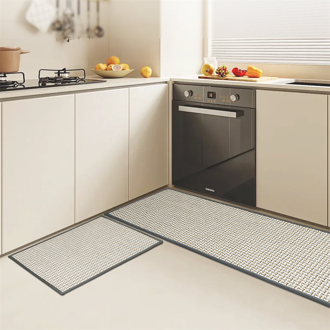 Marlow Kitchen Rug 2PCS Woven Non Slip Absorbent Grey-1894516802197786630