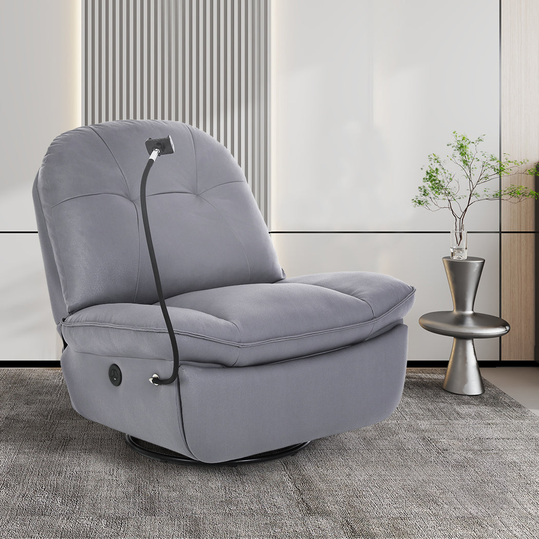 Levede Electric Chair Recliner Swivel Grey-1864184462695337990