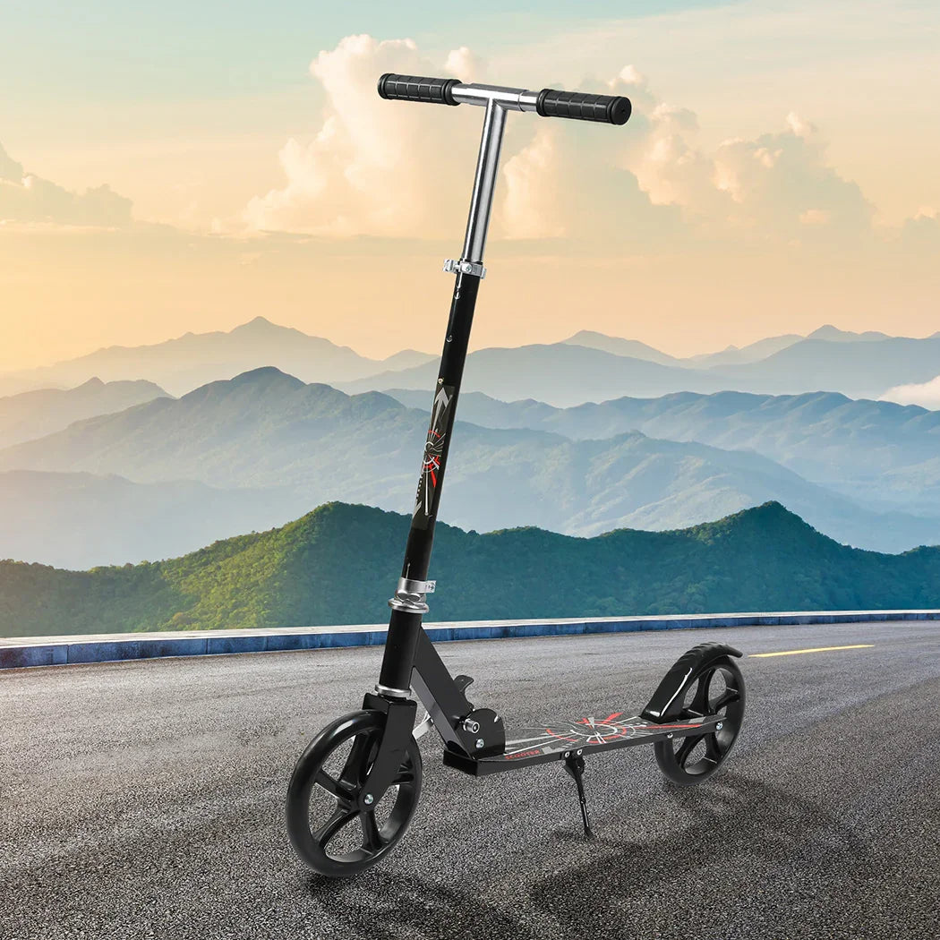 MONVELO Folding Scooter Dual Large Wheels Black-2029387212751245319