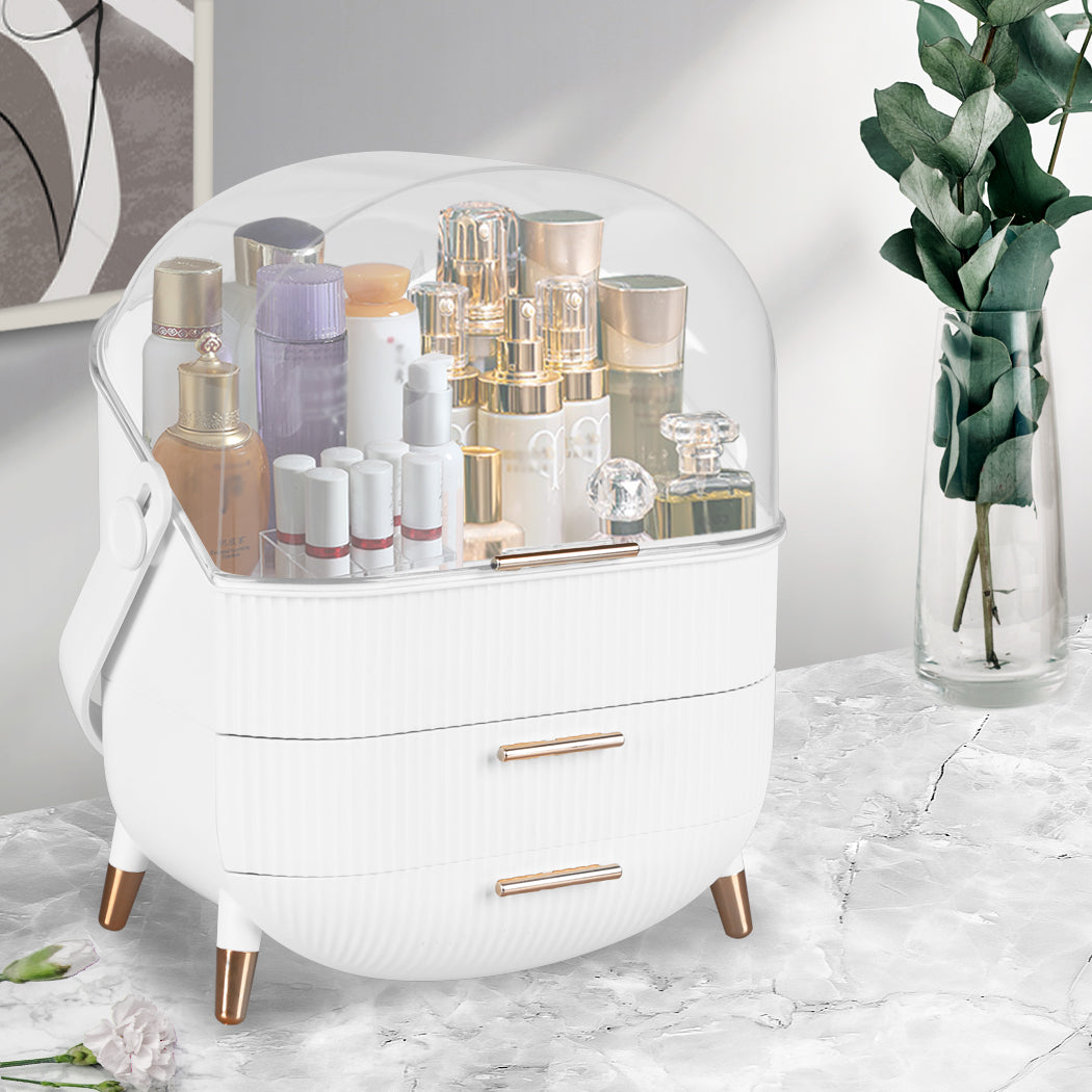 Makeup Organizer Case Drawer Portable White-1886651051503915014