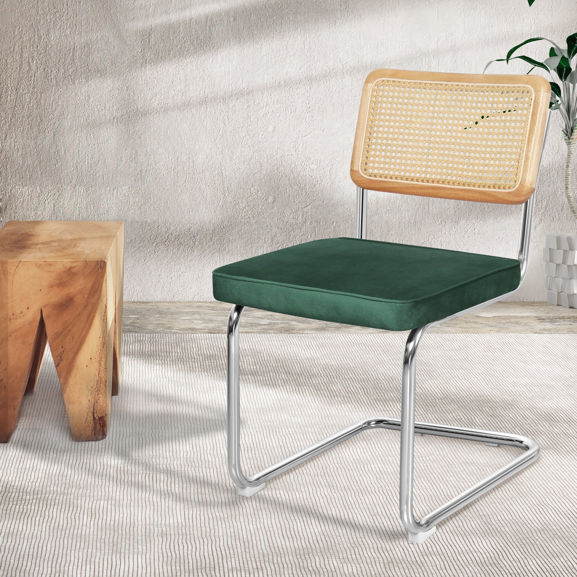 Levede 2xRattan Chair Dining Chairs Green-1864183288176971782