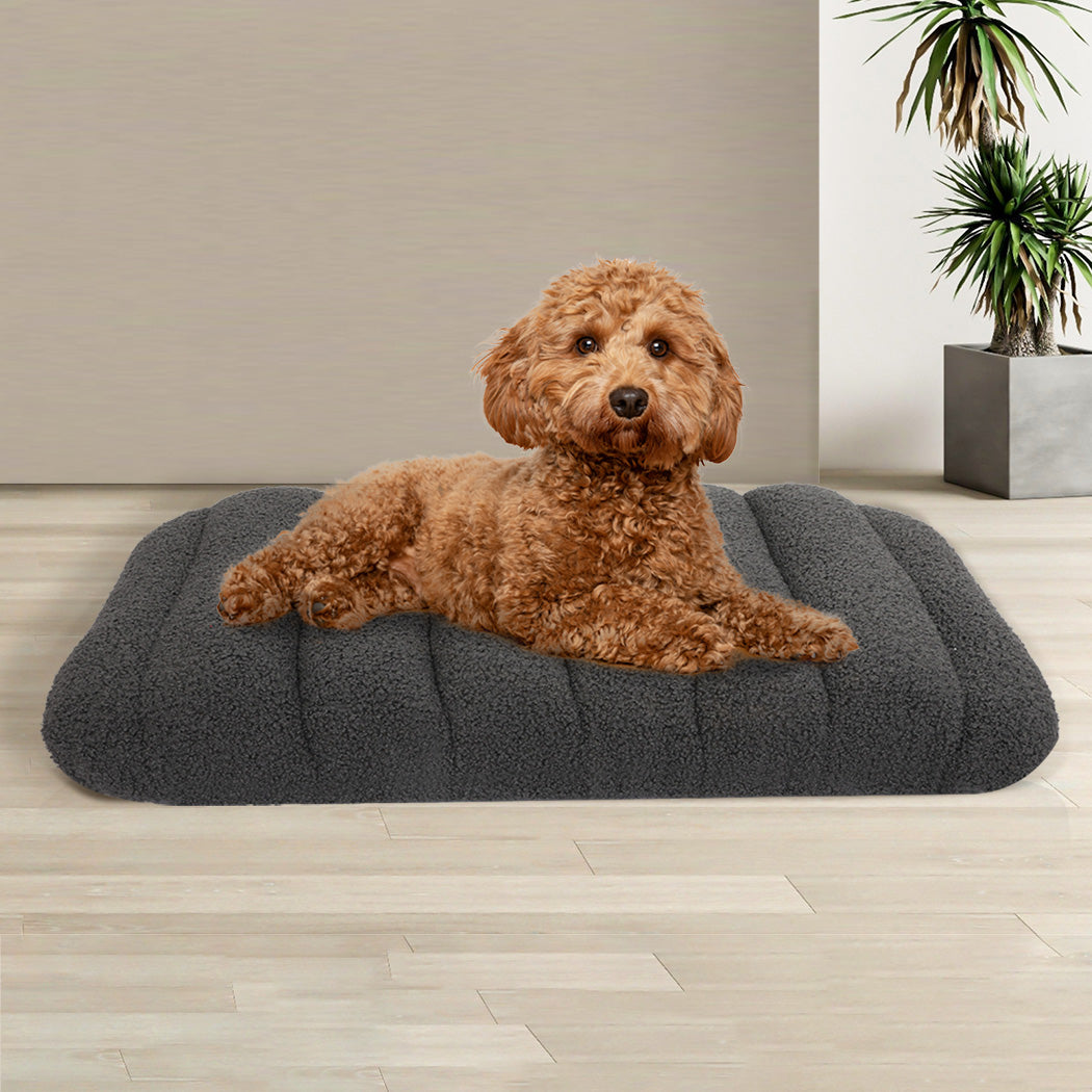 Pawz M Size Orthopedic Dog Bed with Sherpa Plush Removable Cover in Grey-1937319822924845062