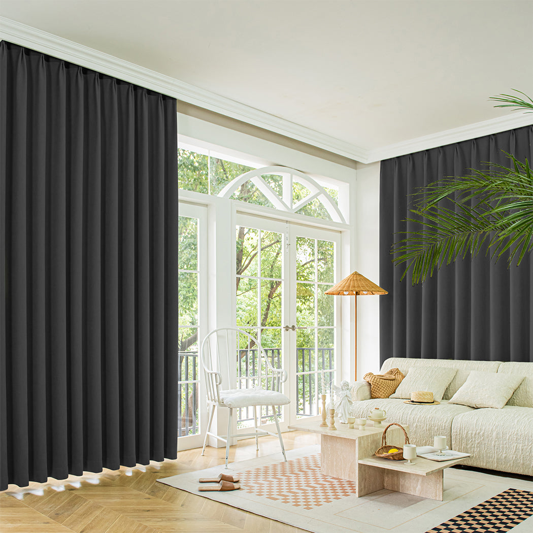 Marlow 2XBlockout Curtains Chenille 180x250 Grey CD1016-180x250-DG-2065254607277395974