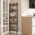 Levede Slim Storage Rack Kitchen Organiser Wall Mounted Metal Shelf Black-2072893555600396294