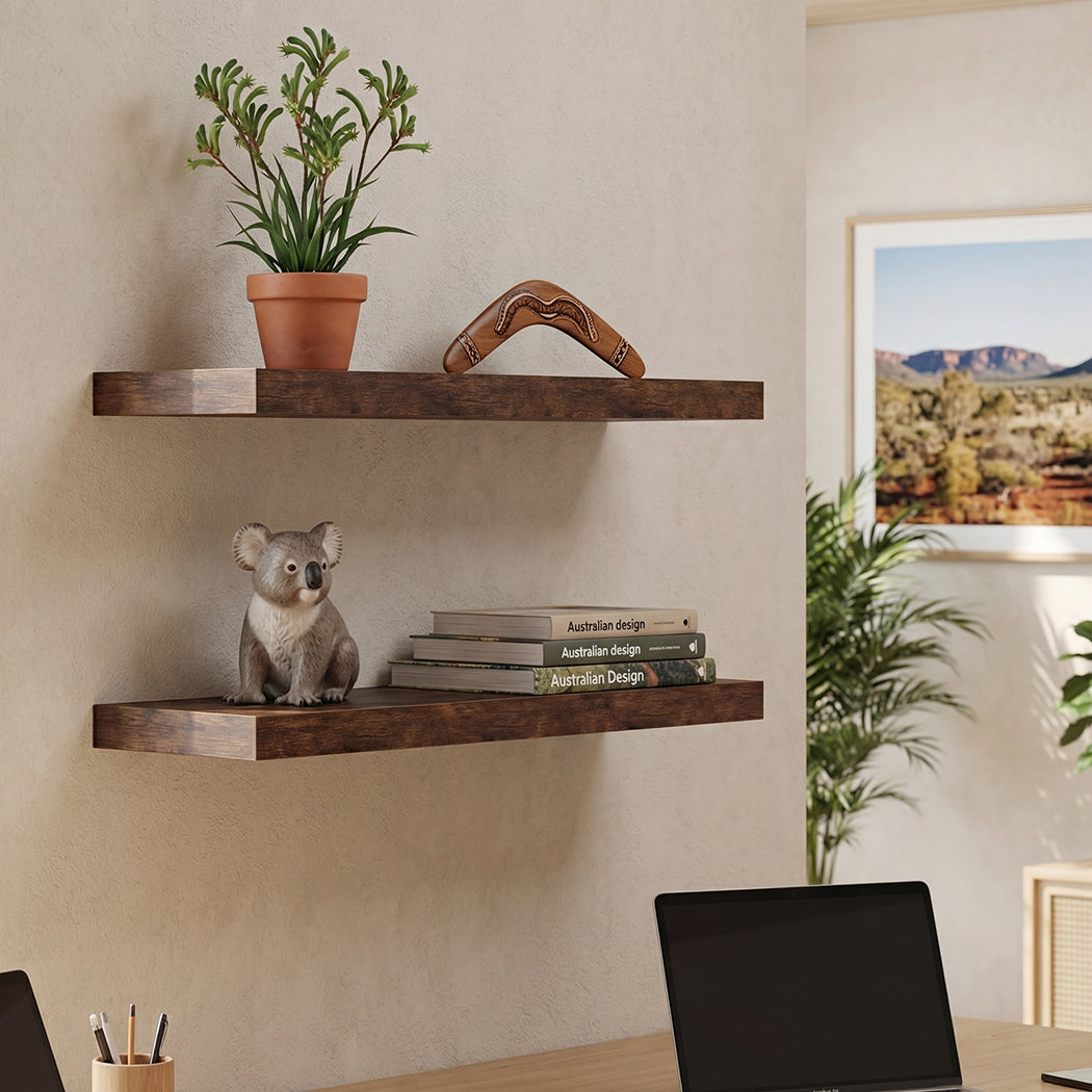 Levede Floating Wall Shelf 2 PCS Wall Mounted Shelves Book Display Storage Rack-2050059023352467462
