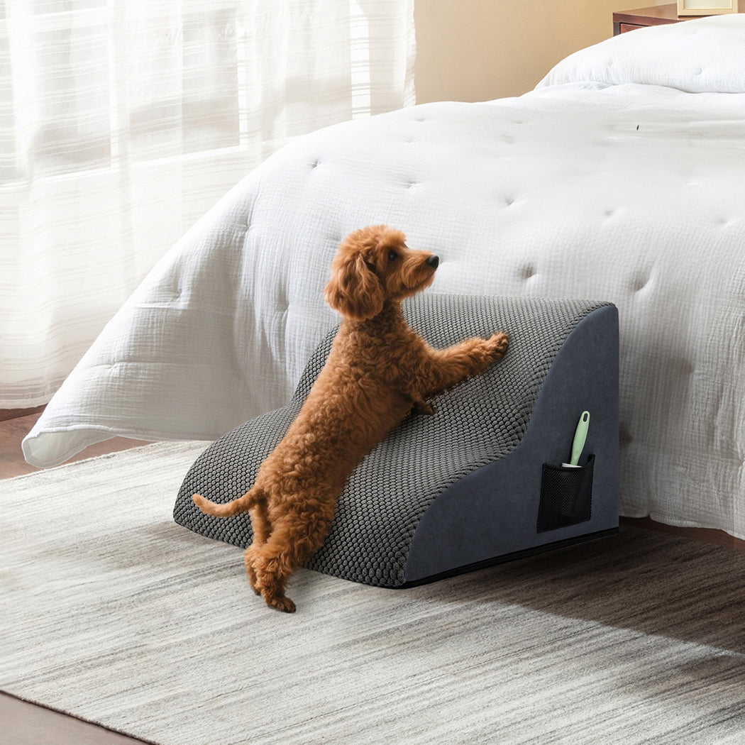 Pawz 2 Steps Pet Stairs Dog Ramp High Density Foam Grey-1938089883792969734