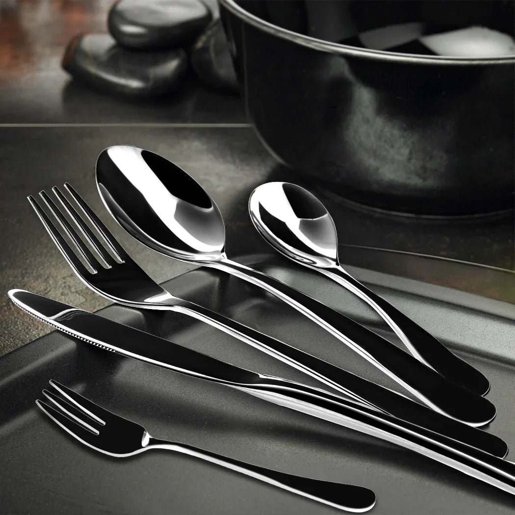 Stainless Steel Cutlery Set Travel Knife Black-2018816724035571718