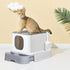PaWz Cat Litter Box Fully Enclosed Kitty Grey-2018816755983585286