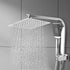 High Pressure Shower Head Set Rain Square Silver-2006733185240666118