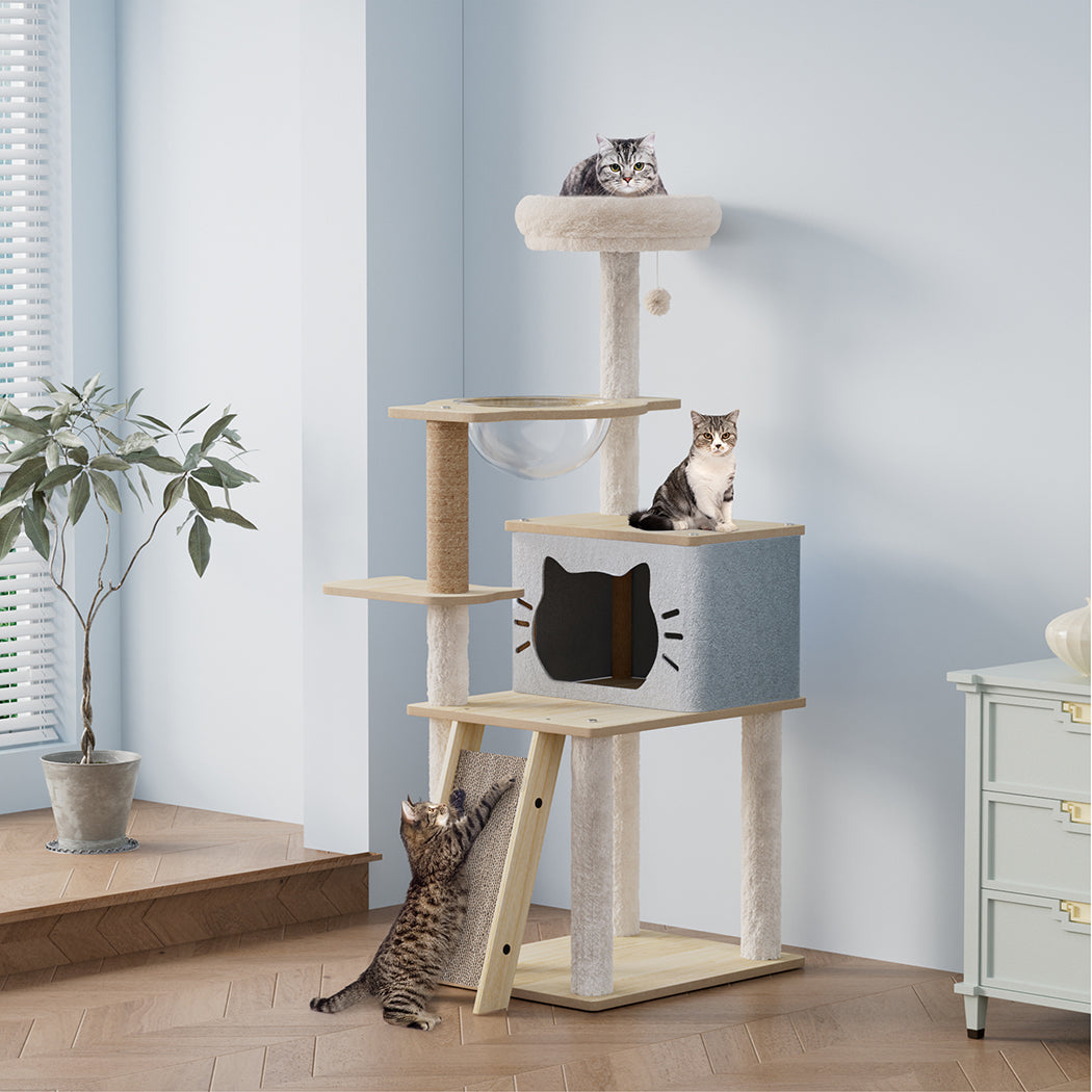 Pawz Cat Tree Tower Scratcher Wood Condo House 120cm-2006732707882733574