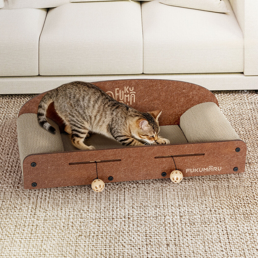 Pawz Cat Scratching Board Corrugated Cardboard 2 Balls-2029387296238866438