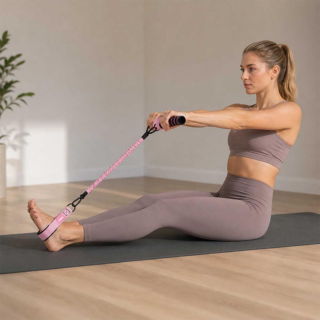 Centra Resistance Bands Set Foot Pedal 3 Tube Adjustable for Home Workout Pink-2100035025125904390