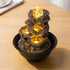 Spector Tabletop Water Fountain Indoor water fountain LED Resin Brown Black-2100034948131065862