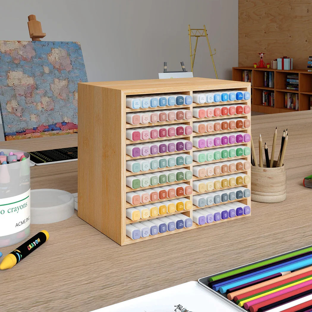 Levede Bamboo Marker Organizer Large Capacity Holder-2029387216006025222