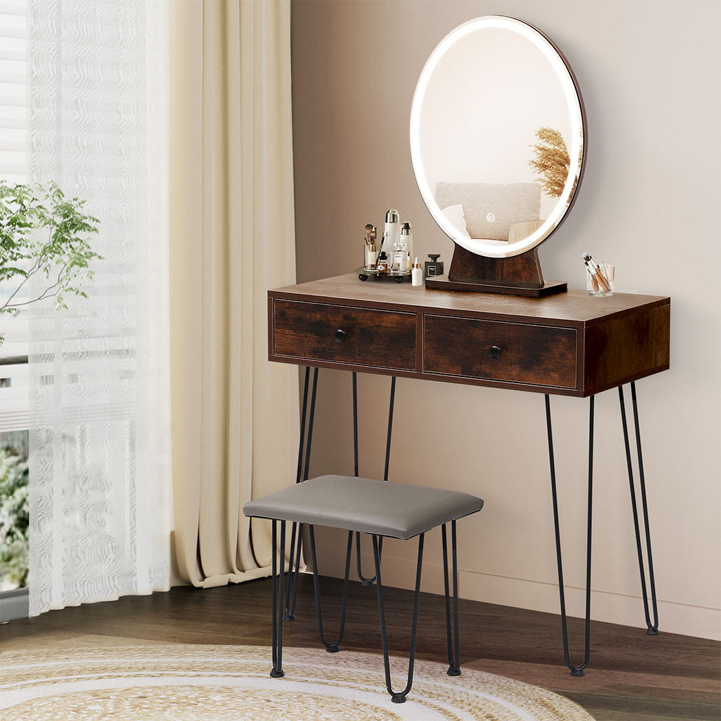 Levede Dressing Table LED Light Strip Brown-1894516789510017030