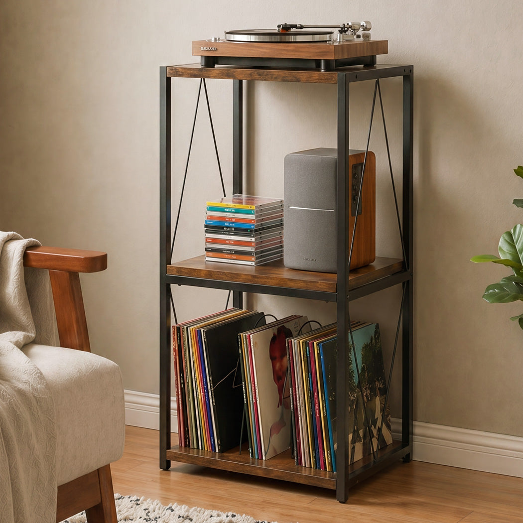 Levede Record Player Stand Vinyl Storage Cabinet LP Rack Turntable Shelf Retro-2072893554530848774
