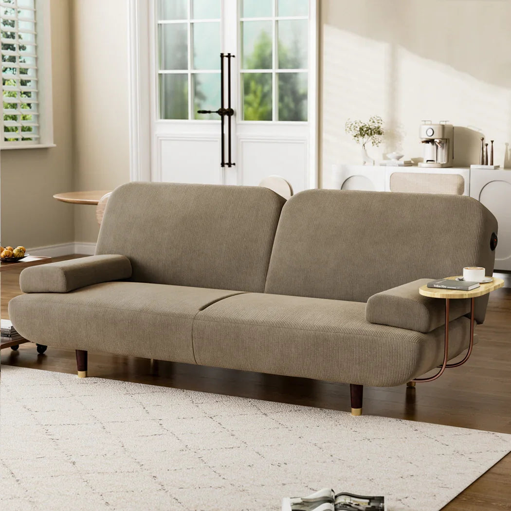 LEVEDE  CONVERTIBLE SOFABED WITH USB CHARGE AND SIDE TABLE-2006732844935811079