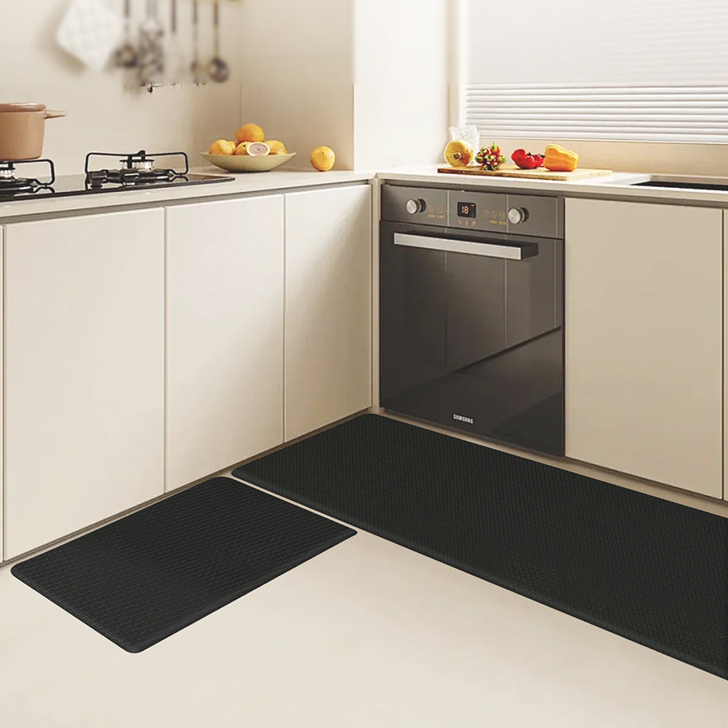Marlow Kitchen Rug 2PCS Non Slip Anti Fatigue Mat Black-1894516802344587270
