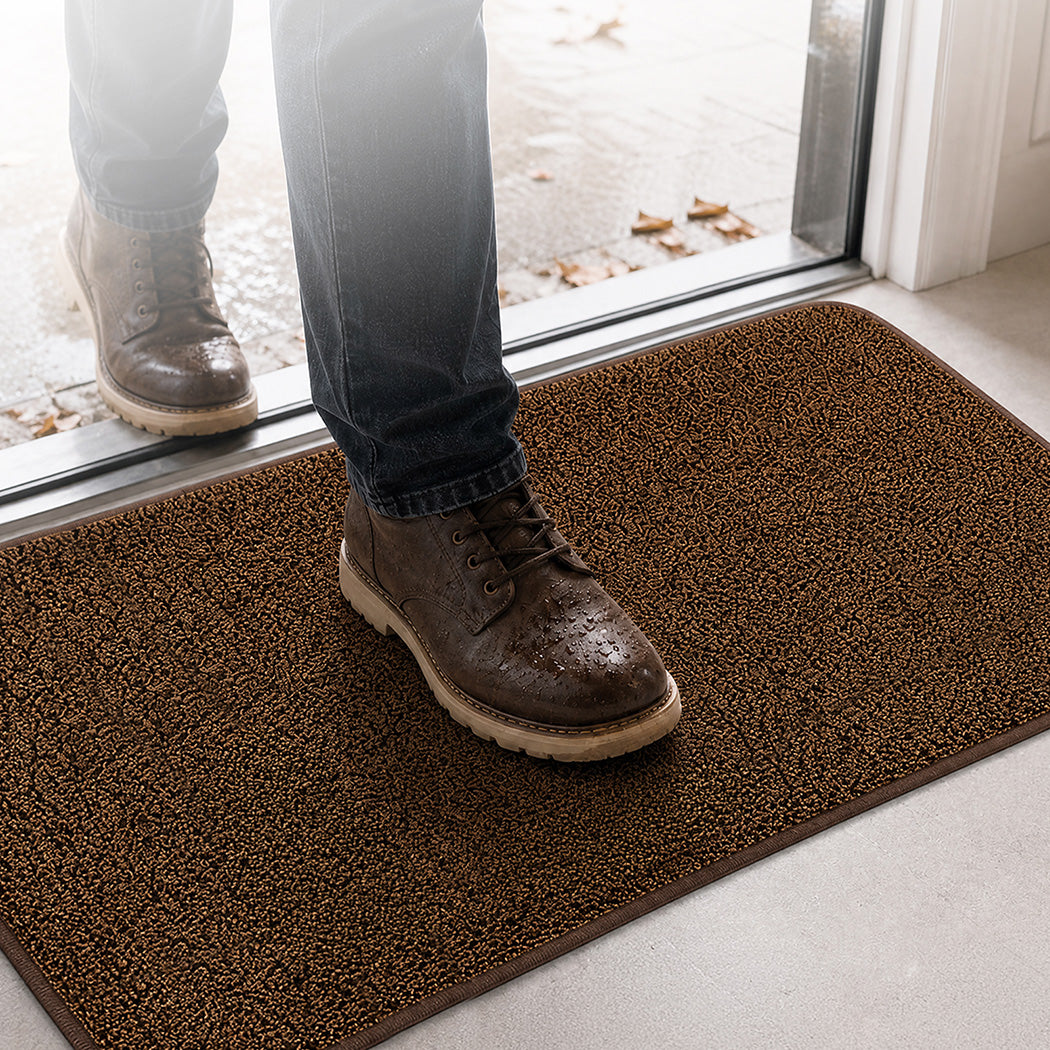 Marlow Door Mat Non Slip Absorbent Washable Pet Friendly for Entrance Brown-2109799592705593351