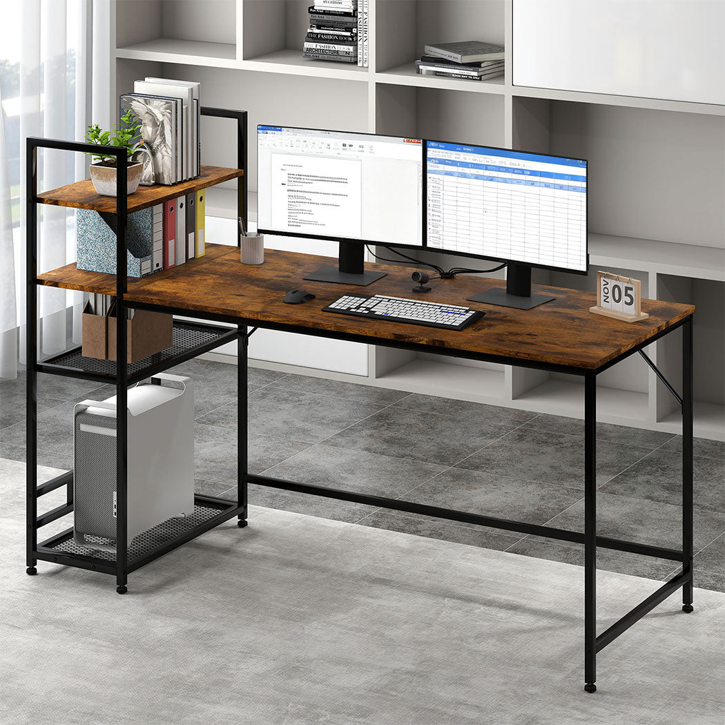 Levede Computer Desk Study Home Table with 4-Tier Shelf-2011971109058121734