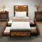 Levede Single Bed Frame Industrial Storage LED Charing-2050056748655579142