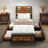 Levede Single Bed Frame Industrial Storage LED Charing-2050056748655579142