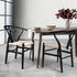 Levede 2x Dining Chairs Wooden Hans Black-2018816937357873158