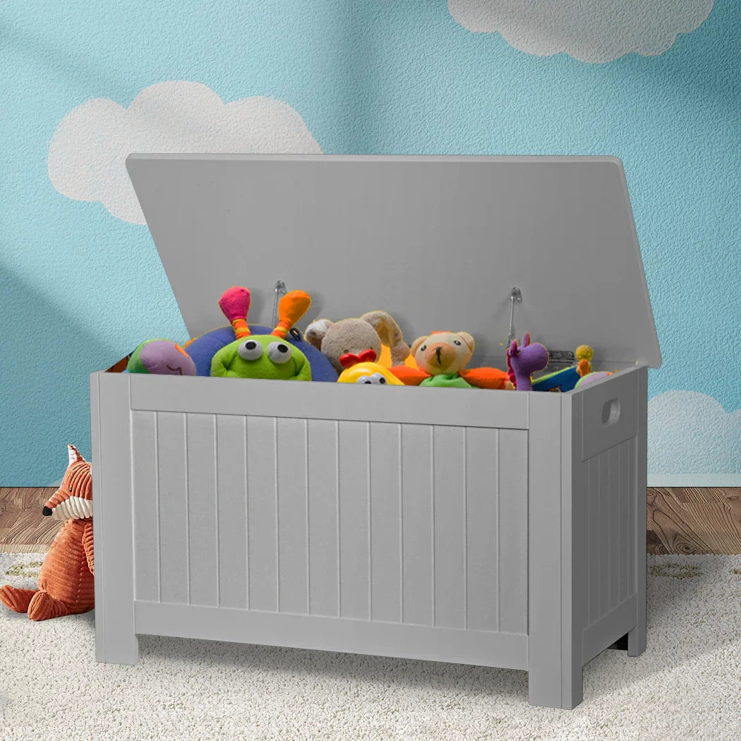 Levede Kids Toy Box Storage Chest Cabinet Grey-2006733038385500166