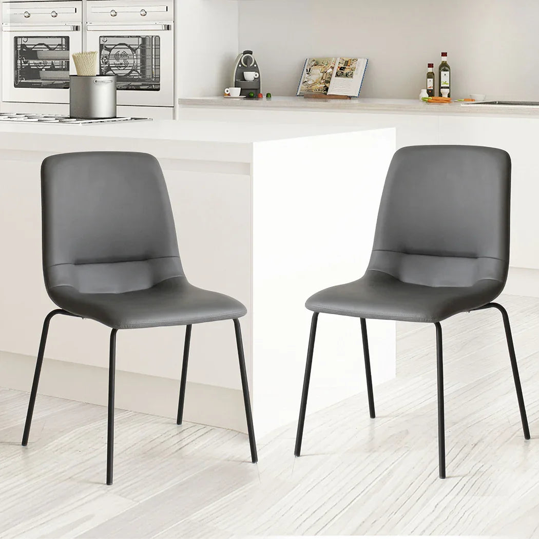 Levede Stackable Dining Chairs Kitchen Grey Set of 8-2006732727608545286
