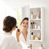 Levede Bathroom Mirror Cabinet Wall Mounted 45cm Adjustable Shelves White-2109799584778358791