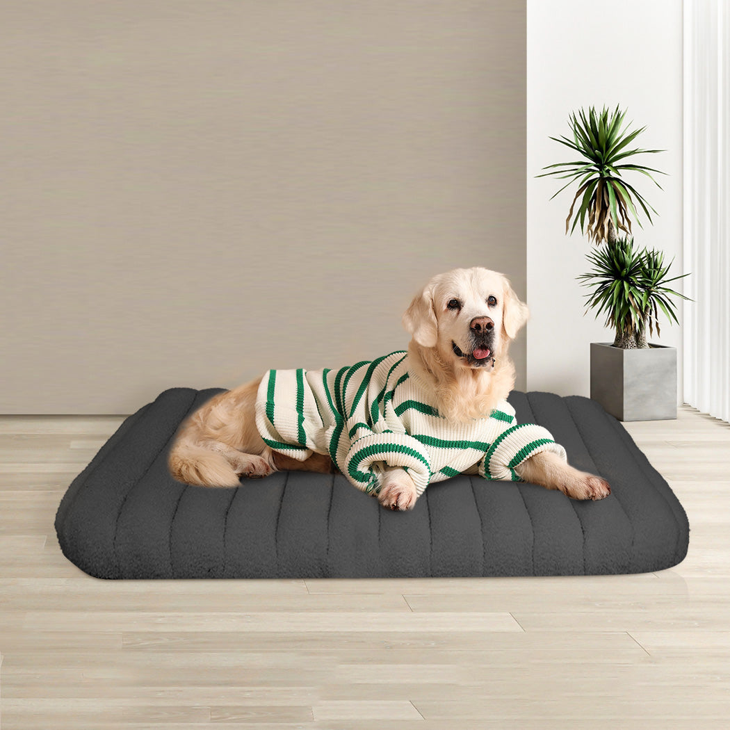Pawz XL Size Orthopedic Dog Bed with Sherpa Plush Removable Cover in Grey-1937319823377829894