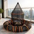 PaWz Cat Tunnel Enclosure Large Foldable Spacious Mesh for Indoor Outdoor Black-2109799598250463239