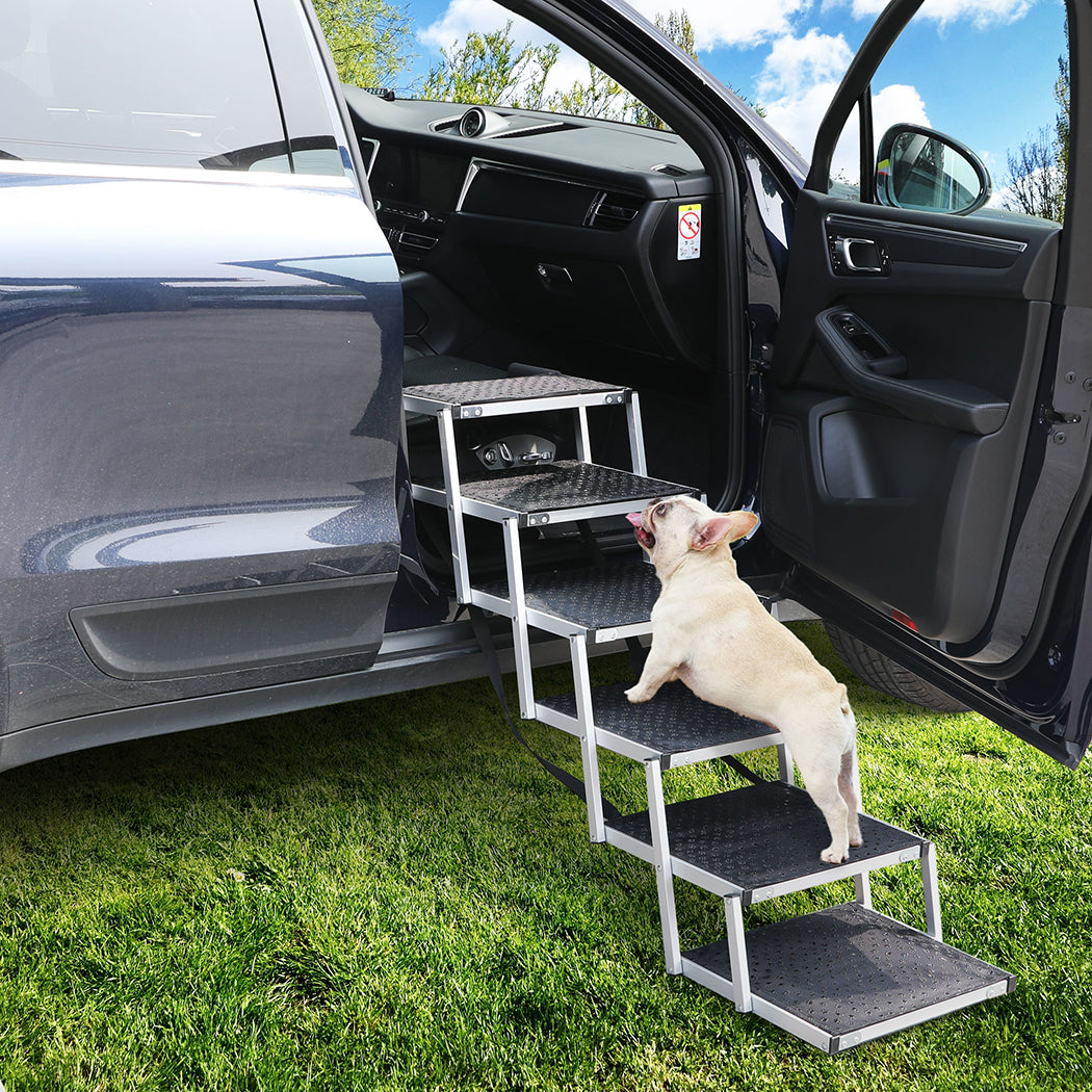 PaWz 6 Steps Dog Ramp Adjustable Height Black-2018816812736712710