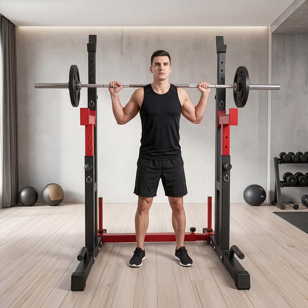Centra Adjustable Squat Rack Barbell Stand Press Dip Station Home Gym 250KG-2072893534255583238