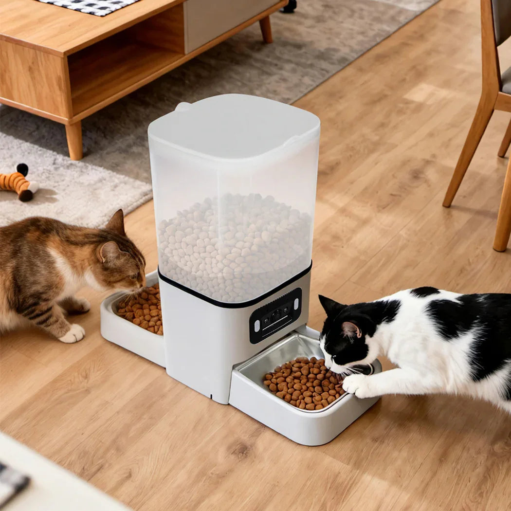 PaWz 6L Automatic Pet Feeder 2 Bowl Food Dispenser-2050056902800445446