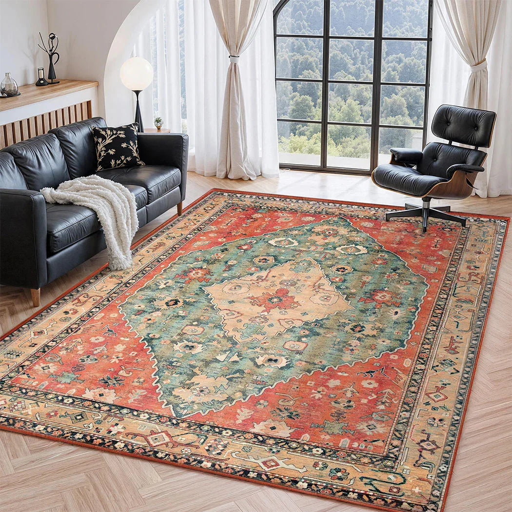 Marlow Floor Rug Vintage Polyester Washable Area Rugs-2050056915177836550